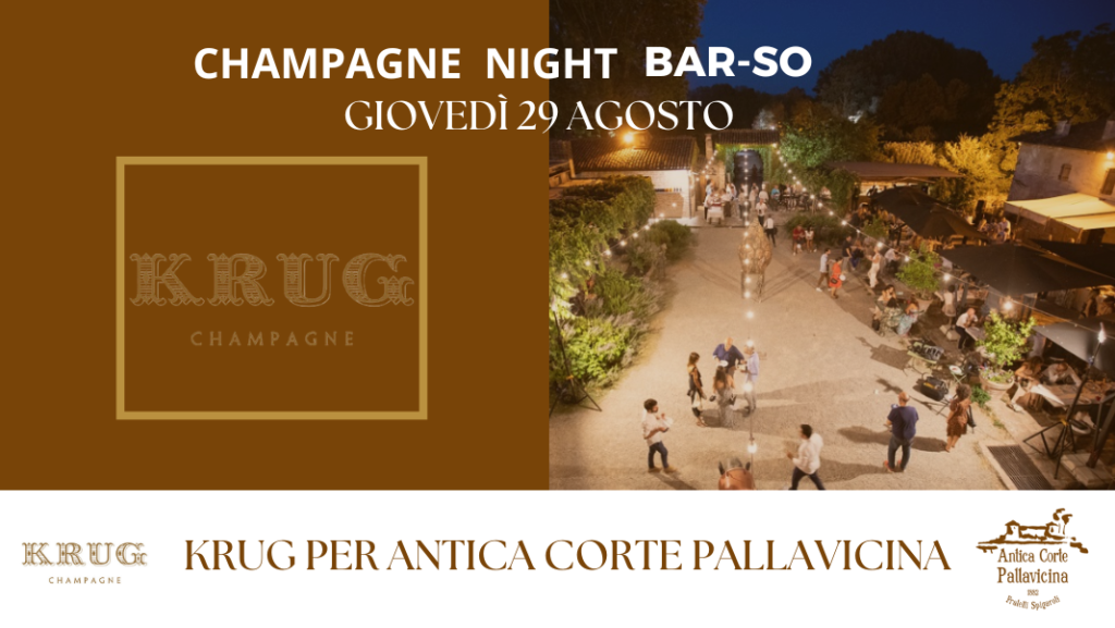 Nella notte stellata del 29 agosto, sarà possibile degustare una pregiatissima selezione di Champagne Krug, accompagnati come sempre dalle raffinate idee gastronomiche da Massimo Spigaroli, chef patron dell'Antica Corte Pallavicina.